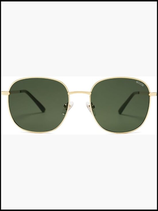 Vintage Square Sunglasses Women Men Big Frame Gold Shades UV Protection